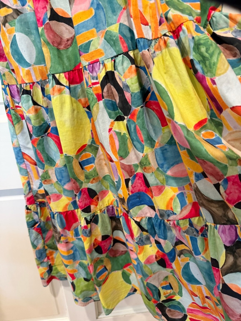 TCEC Multicolor Circle-Print Tiered Maxi Dress - Picture 5 of 9